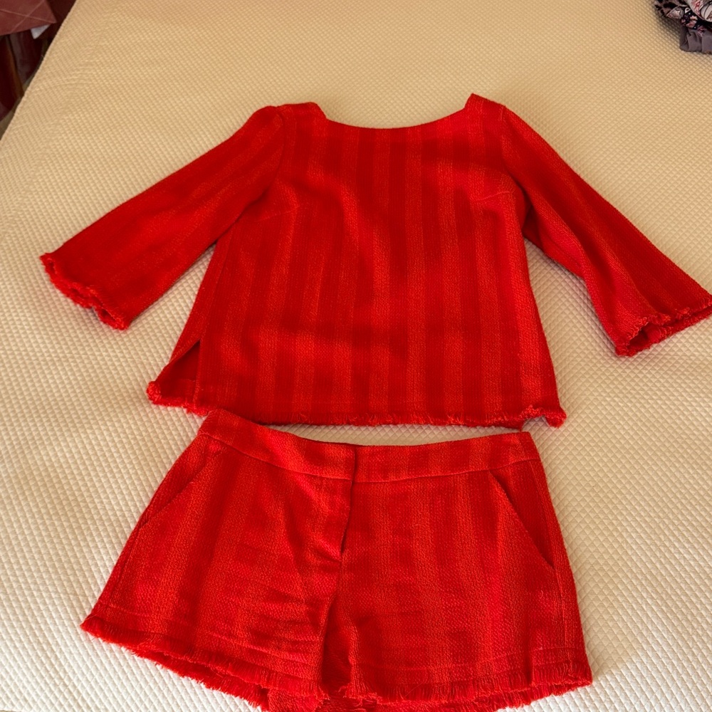 Trina Turk Red Tunic Top and Shorts